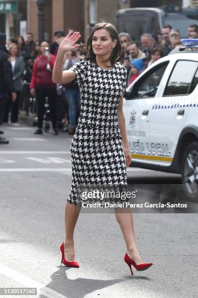 Queen Letizia of Spain attends the 'Bellas Artes' Golden Medal Awards at the Palace of Merced on February 18, 2018 in Cordoba, Spain.