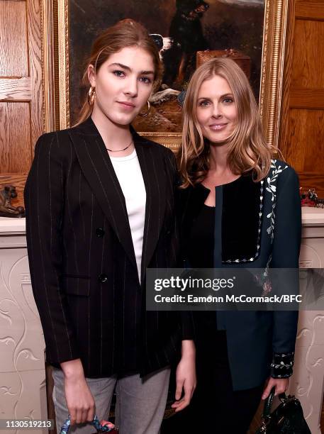 Freya Air Aspinall and Donna Air attend the Aspinal of London AW19 presentation during London Fashion Week February 2019 at the Aspinal Of London on...