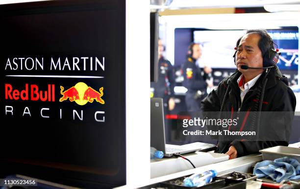 Toyoharu Tanabe of Honda F1 looks on in the Red Bull Racing garage during day one of F1 Winter Testing at Circuit de Catalunya on February 18, 2019...