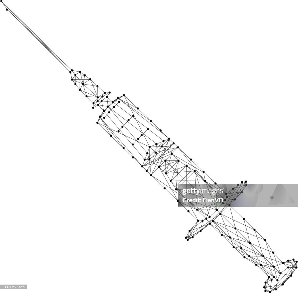 Syringe Abstract Medical Syringe For Injection Of Drugs From Abstract Futuristic ...