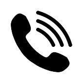 Phone with waves symbol icon - black simple, isolated - vector