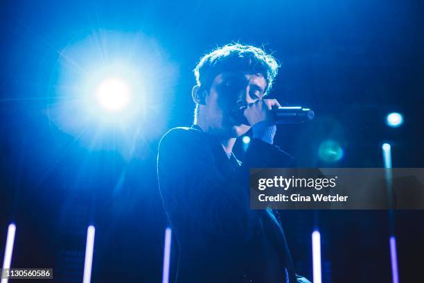 Australian singer Troye Sivan performs live on stage during a concert at Tempodrom on March 14, 2019 in Berlin, Germany.