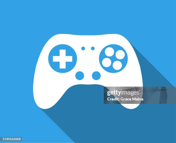 game controller with long shadow - pocket electronic game stock illustrations