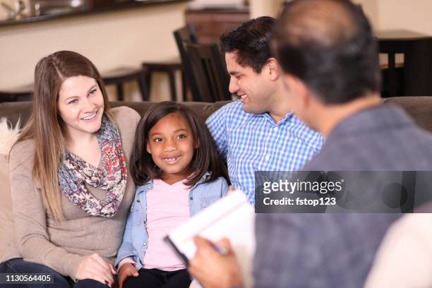 family counseling session at home with therapist. - alternative therapy stock pictures, royalty-free photos & images