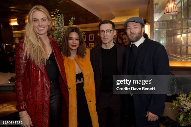 Selby Drummond, Christine Centenera, designer Erdem Moralioglu and Joel Edgerton attend the official Erdem London Fashion Week dinner at J Sheekey...