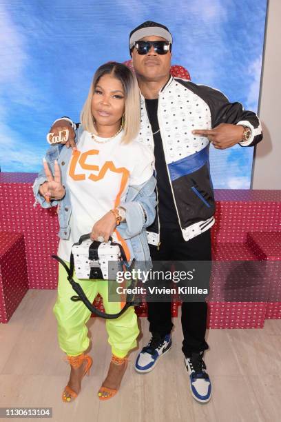 Global Creative Partner Misa Hylton and LL Cool J attend the MCM Rodeo Drive Store Grand Opening Event at MCM Rodeo Drive on March 14, 2019 in...