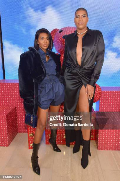 Elisa Johnson and EJ Johnson attend the MCM Rodeo Drive Store Grand Opening Event at MCM Rodeo Drive on March 14, 2019 in Beverly Hills, California.