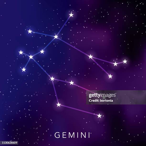 gemini star constellation - zodiac constellation stock illustrations