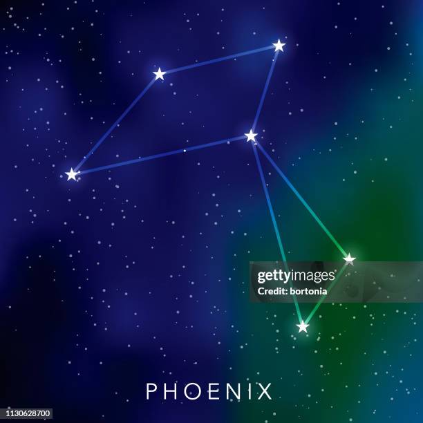 phoenix star constellation - phoenix stock illustrations