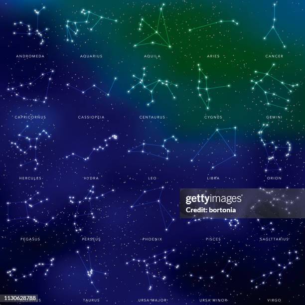 star constellations icon set - mythological character stock illustrations