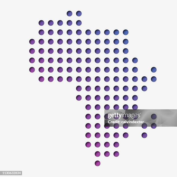 africa continent pixel and paper art map - third world poverty stock illustrations