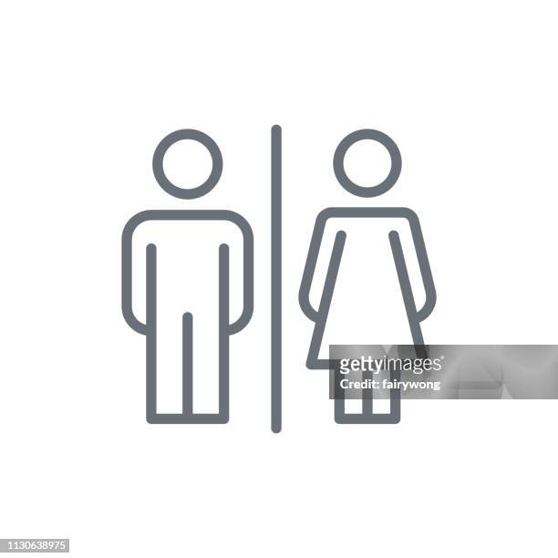 male and female icon - manly room stock illustrations