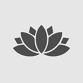 Lotus icon. Yoga symbol.