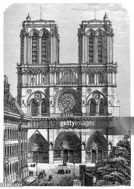 ilustrações de stock, clip art, desenhos animados e ícones de notre dame in paris, france - notre dame de paris