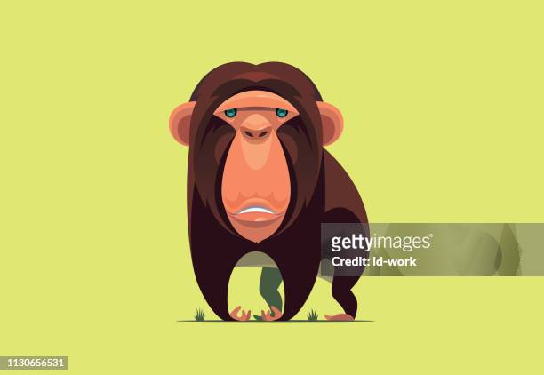 bildbanksillustrationer, clip art samt tecknat material och ikoner med schimpans karaktär - apa