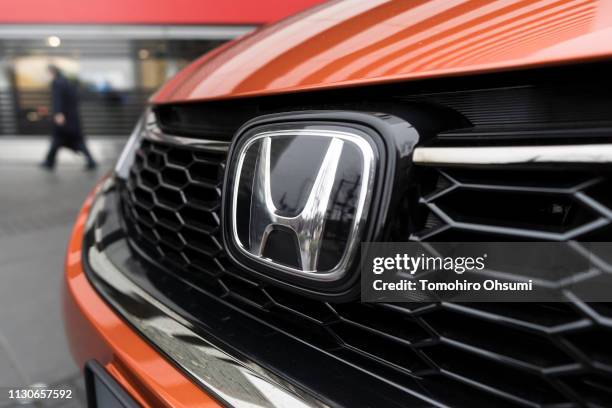 Honda Motor Co. Vehicle is displayed outside the company's headquarters on February 19, 2019 in Tokyo, Japan. Honda announced on Tuesday the company...