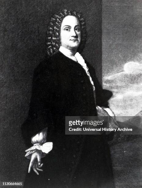 An engraving depicting Benjamin Franklin one of the Founding Fathers, polymath, author, political theorist, printer, politician, Freemason,...