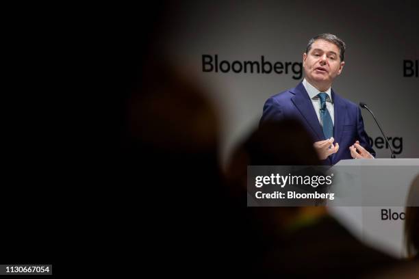 Paschal Donohoe, Ireland's finance minister, delivers a speech at Bloomberg's European headquarters in London, U.K., on Friday, March 15, 2019. The...