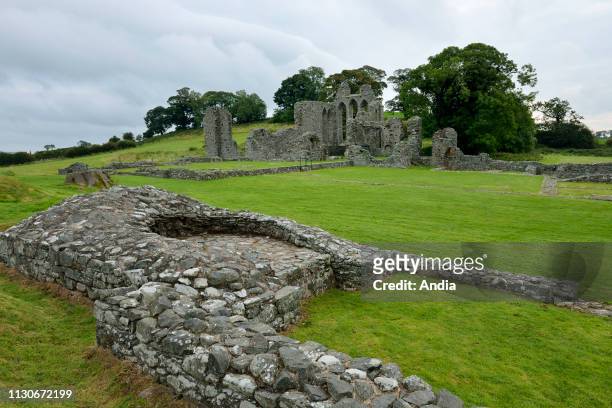 Ireland, Ulster, County Down, Inch Abbey. A set location for the TV series Game of Thrones where Rob Stark is declared King of the North.