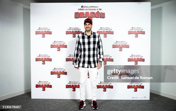 Melendi attends the 'Como Entrenar A Tu Dragon 3' Madrid photocall on February 19, 2019 in Madrid, Spain.