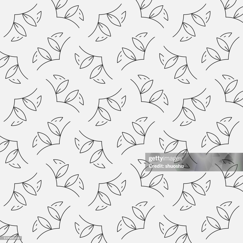 Fondo de textura de patrón de hojas en blanco y negro