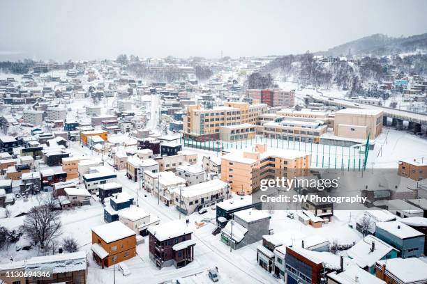 snow otaru, hokkaido, japan - hokkaido japão - fotografias e filmes do acervo