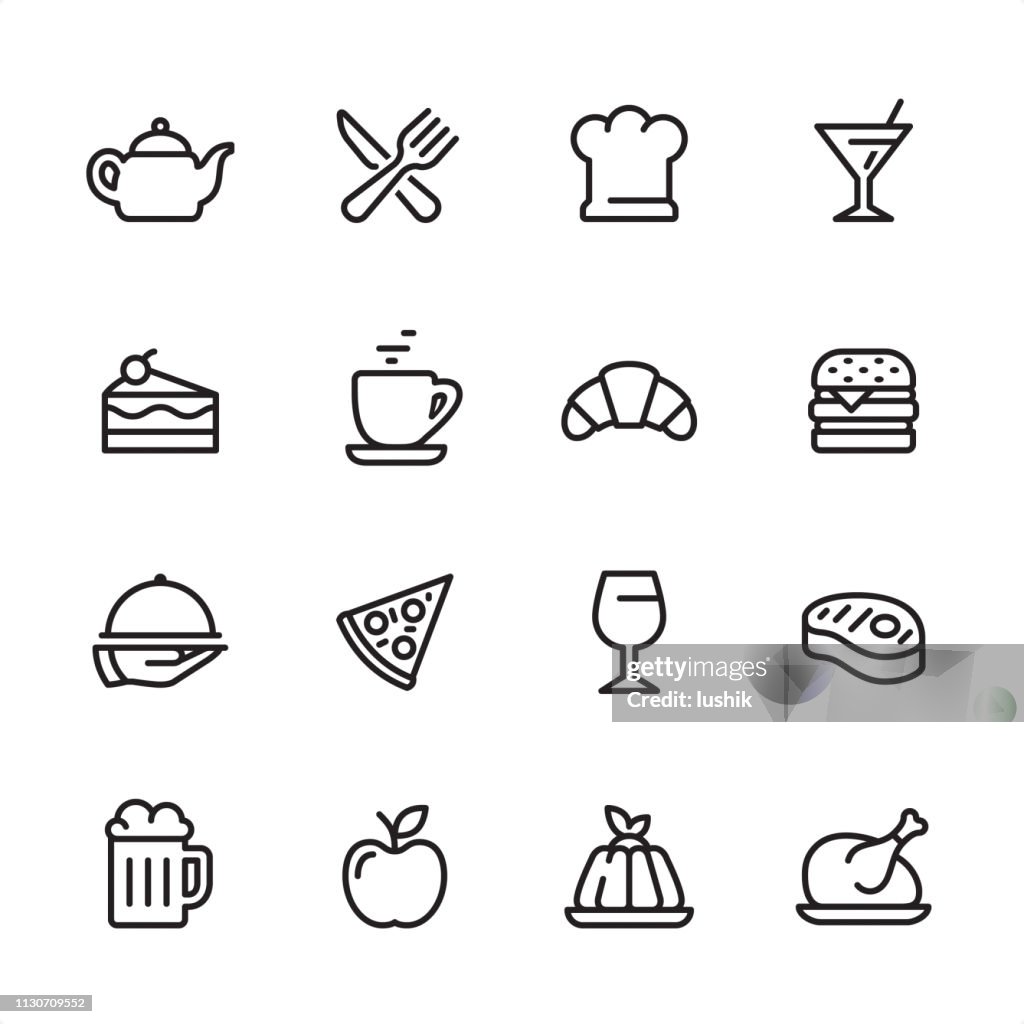 Restaurant and Food - outline icon set