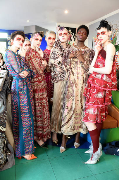 GBR: Zandra Rhodes - Backstage - LFW February 2019