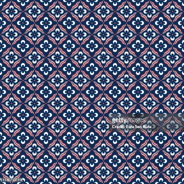 traditional ottoman cintemani seamless pattern - moroccan tile stock illustrations