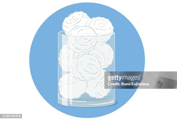 beauty and manicure products - cotton stock illustrations