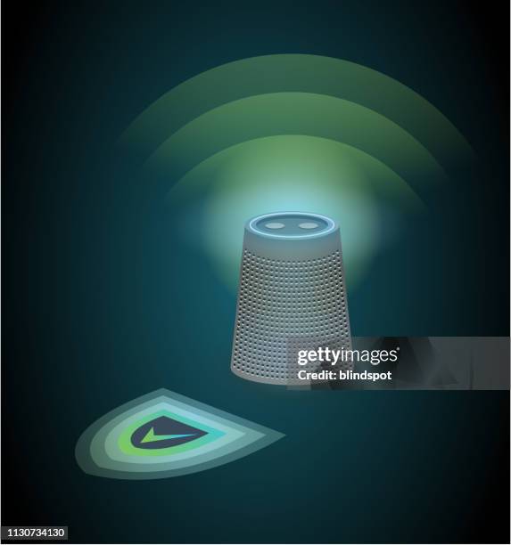 virtual assistant / smart speaker - conference phone stock illustrations