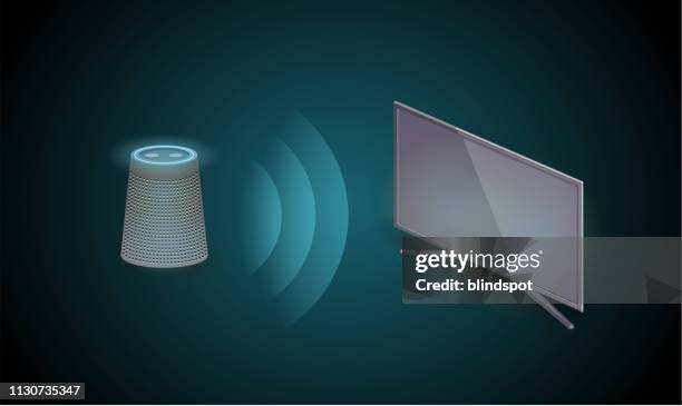 virtual assistant / smart speaker - smart speaker vector stock illustrations