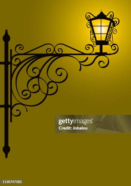 old street lamp wall lantern - oberlicht stock-grafiken, -clipart, -cartoons und -symbole
