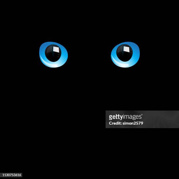 ilustrações, clipart, desenhos animados e ícones de olhos de gato na escuridão - olho de animal