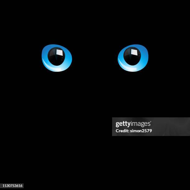 cat eyes in darkness - leopard stock illustrations