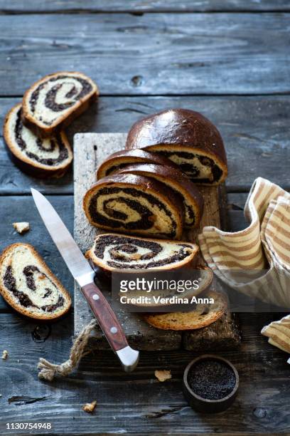 poppy seed roll - poppy seed stock pictures, royalty-free photos & images