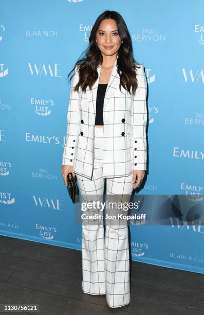 Olivia Munn attends EMILY's List 2nd Annual Pre-Oscars Event at Four Seasons Los Angeles at Beverly Hills on February 19, 2019 in Los Angeles,...