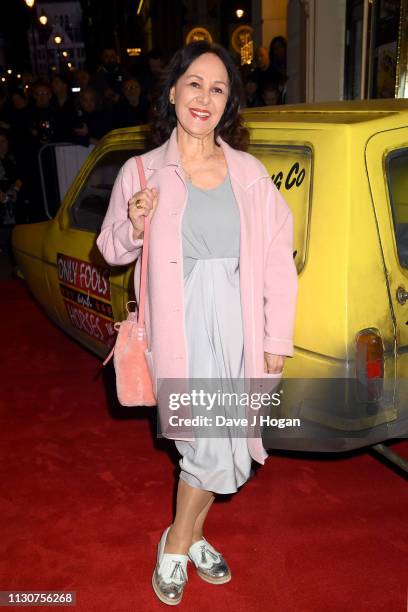 Arlene Phillips attends the opening night of Only Fools and Horses The Musical at Theatre Royal Haymarket on February 19, 2019 in London, England.