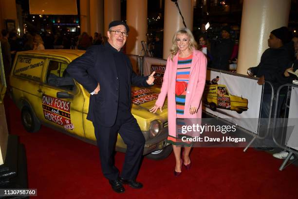 Harry Enfield and Helen George attend the opening night of Only Fools and Horses The Musical at Theatre Royal Haymarket on February 19, 2019 in...