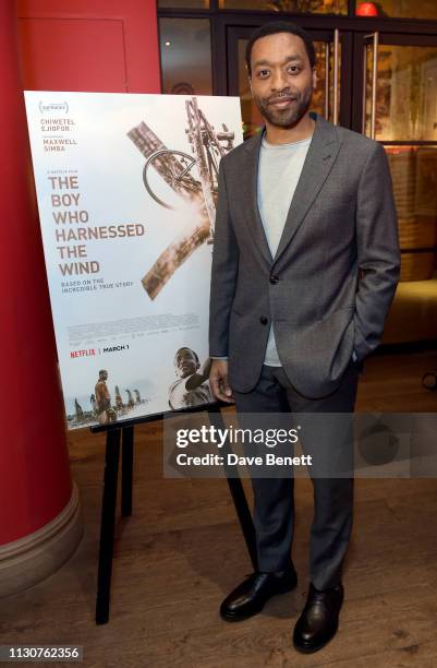 Chiwetel Ejiofor attends a special screening of "The Boy Who Harnessed The Wind" at The Ham Yard Hotel on February 19, 2019 in London, England.