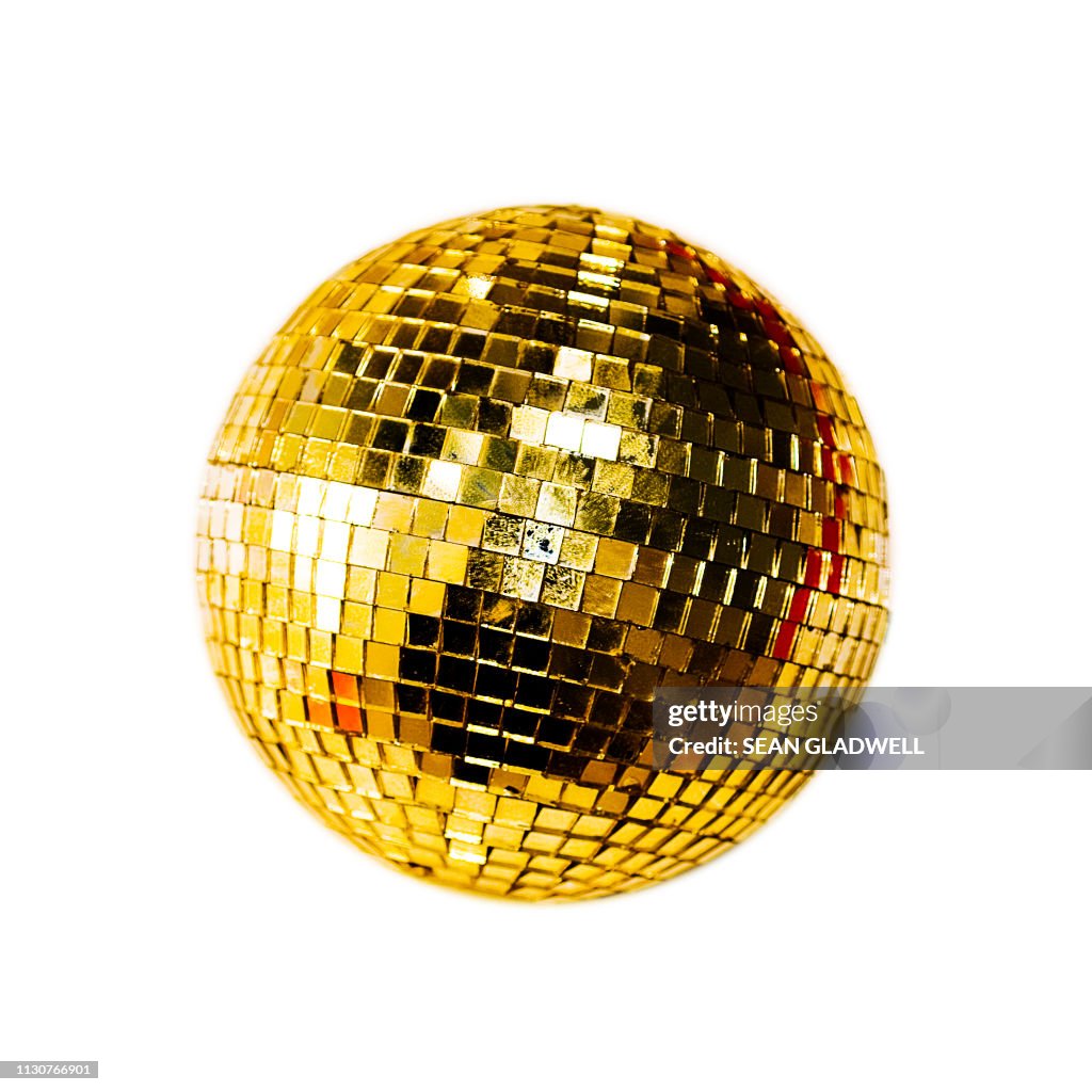 Gold disco mirror ball