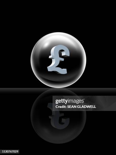 pound symbol inside sphere - brexit icons stock pictures, royalty-free photos & images
