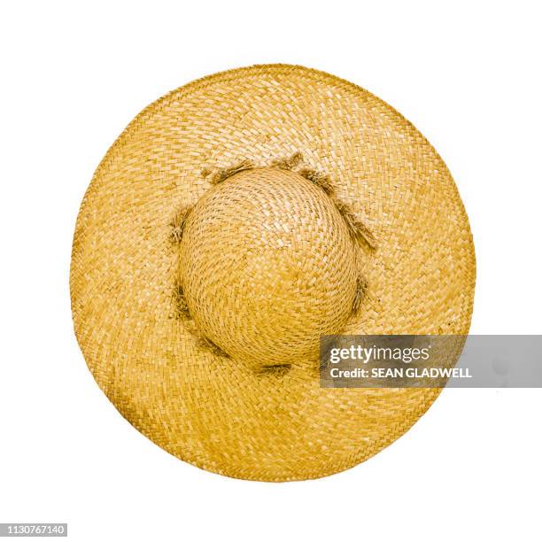 straw hat white background - white hat fashion item stock pictures, royalty-free photos & images