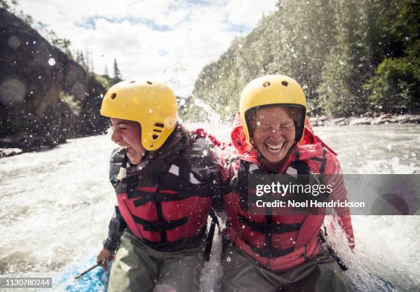 bracing for impact - rafting stock-fotos und bilder