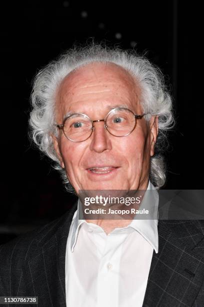 Luciano Benetton attends the United Colours Of Benetton show at Milan Fashion Week Autumn/Winter 2019/20 on February 19, 2019 in Milan, Italy.