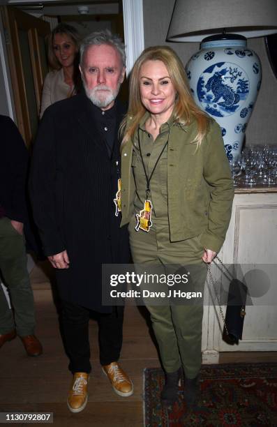 Roger Taylor and Sarina Potgieter attend the after show party following the opening night of Only Fools and Horses The Musical at Theatre Royal...