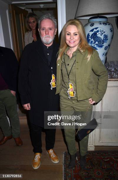 Roger Taylor and Sarina Potgieter attend the after show party following the opening night of Only Fools and Horses The Musical at Theatre Royal...