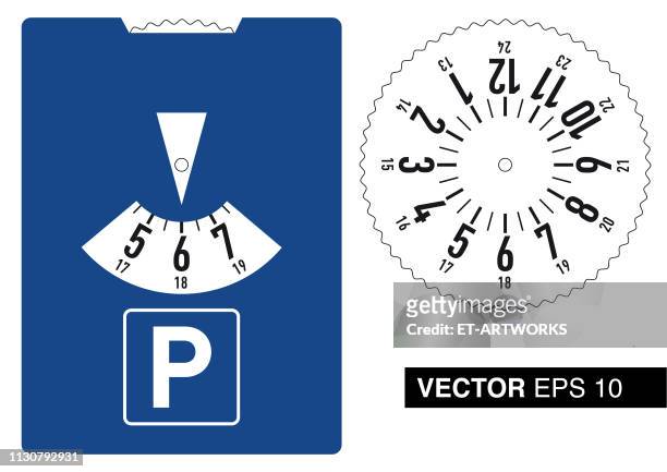 vector parking disc - parking stock illustrations