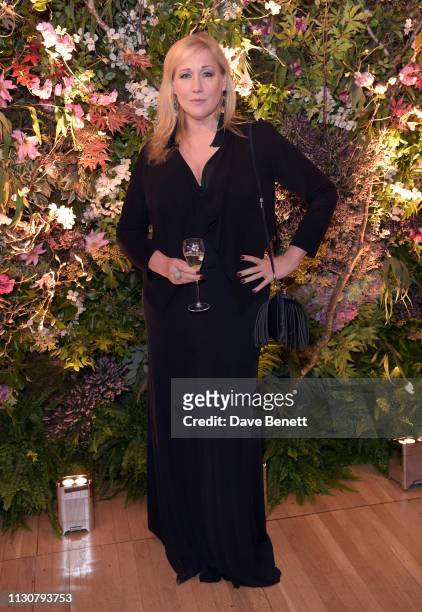 Amy Sacco attends the Perrier-Jouet and Richard Quinn Secret Garden Party on February 19, 2019 in London, England.