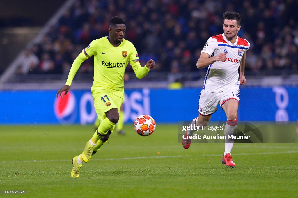 Olympique Lyonnais v FC Barcelona - UEFA Champions League Round of 16: First Leg